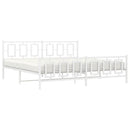vidaXL fehér fém ágykeret fej- és lábtámlával 193 x 203 cm