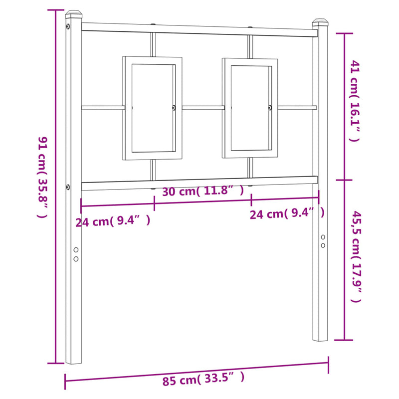 vidaXL fehér fém fejtámla 80 cm