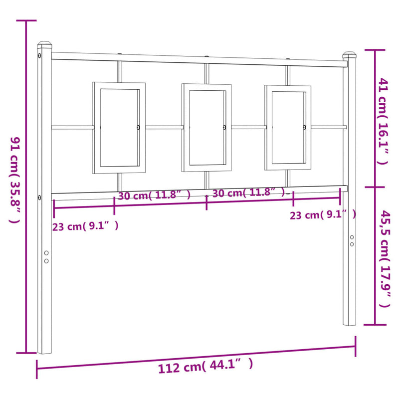 vidaXL fehér fém fejtámla 107 cm
