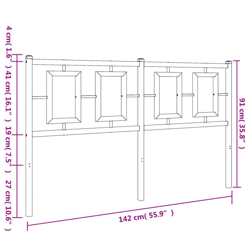 vidaXL fehér fém fejtámla 135 cm