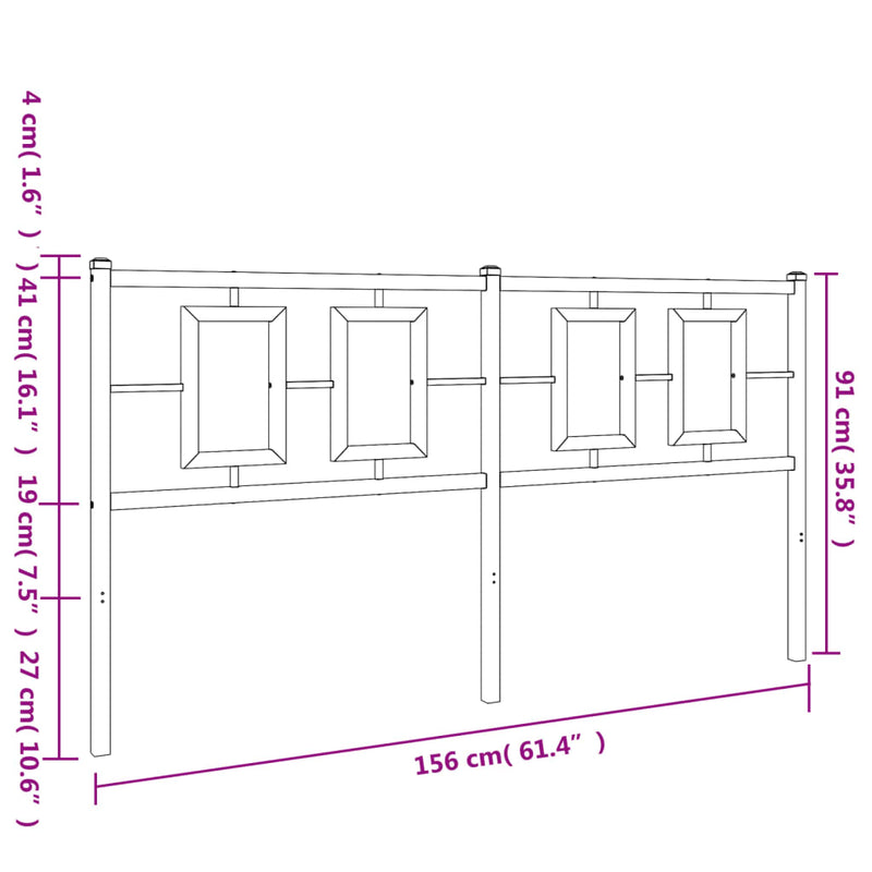 vidaXL fehér fém fejtámla 150 cm