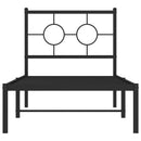 vidaXL fekete fém ágykeret fejtámlával 80 x 200 cm