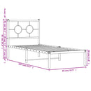 vidaXL fekete fém ágykeret fejtámlával 80 x 200 cm