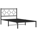 vidaXL fekete fém ágykeret fejtámlával 100 x 200 cm