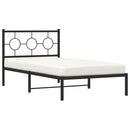 vidaXL fekete fém ágykeret fejtámlával 100 x 200 cm