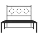 vidaXL fekete fém ágykeret fejtámlával 100 x 200 cm