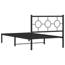 vidaXL fekete fém ágykeret fejtámlával 100 x 200 cm