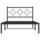 vidaXL fekete fém ágykeret fejtámlával 107 x 203 cm