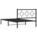 vidaXL fekete fém ágykeret fejtámlával 107 x 203 cm