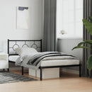 vidaXL fekete fém ágykeret fejtámlával 107 x 203 cm