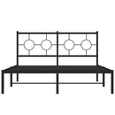vidaXL fekete fém ágykeret fejtámlával 135 x 190 cm