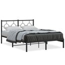 vidaXL fekete fém ágykeret fejtámlával 140 x 190 cm