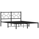 vidaXL fekete fém ágykeret fejtámlával 140 x 190 cm