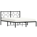 vidaXL fekete fém ágykeret fejtámlával 140 x 190 cm