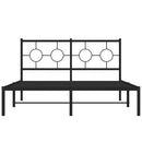 vidaXL fekete fém ágykeret fejtámlával 140 x 190 cm