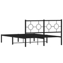 vidaXL fekete fém ágykeret fejtámlával 140 x 190 cm