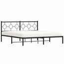 vidaXL fekete fém ágykeret fejtámlával 183 x 213 cm