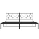 vidaXL fekete fém ágykeret fejtámlával 183 x 213 cm