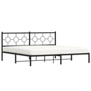 vidaXL fekete fém ágykeret fejtámlával 193 x 203 cm