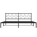 vidaXL fekete fém ágykeret fejtámlával 193 x 203 cm