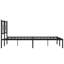 vidaXL fekete fém ágykeret fejtámlával 193 x 203 cm