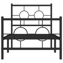 vidaXL fekete fém ágykeret fej- és lábtámlával 80 x 200 cm