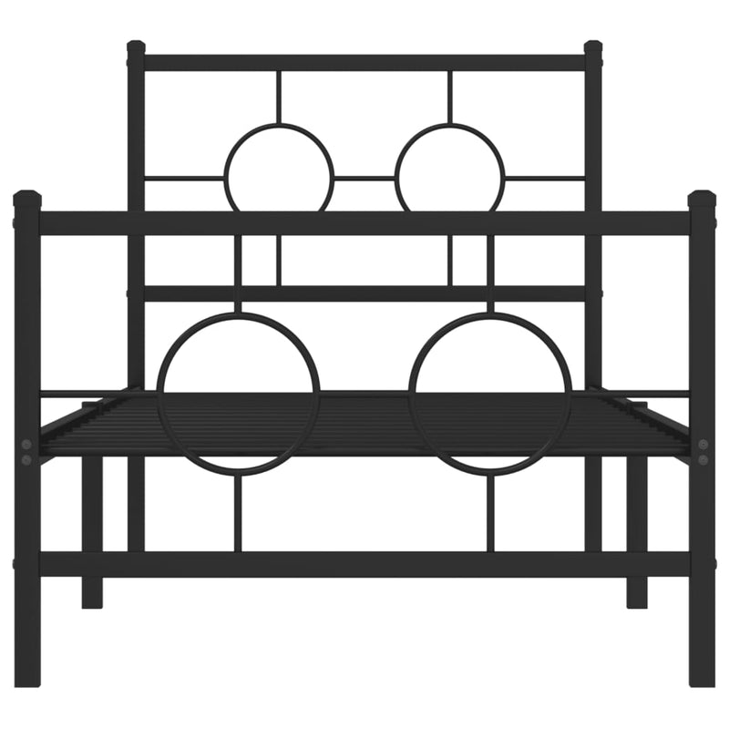vidaXL fekete fém ágykeret fej- és lábtámlával 80 x 200 cm