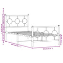 vidaXL fekete fém ágykeret fej- és lábtámlával 90 x 200 cm
