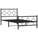 vidaXL fekete fém ágykeret fej- és lábtámlával 100 x 190 cm