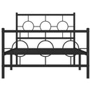 vidaXL fekete fém ágykeret fej- és lábtámlával 100 x 190 cm