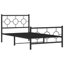 vidaXL fekete fém ágykeret fej- és lábtámlával 100 x 200 cm
