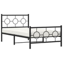 vidaXL fekete fém ágykeret fej- és lábtámlával 100 x 200 cm