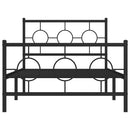 vidaXL fekete fém ágykeret fej- és lábtámlával 100 x 200 cm