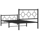 vidaXL fekete fém ágykeret fej- és lábtámlával 100 x 200 cm