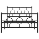 vidaXL fekete fém ágykeret fej- és lábtámlával 107 x 203 cm
