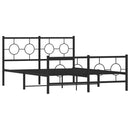 vidaXL fekete fém ágykeret fej- és lábtámlával 140 x 190 cm