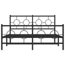 vidaXL fekete fém ágykeret fej- és lábtámlával 140 x 190 cm
