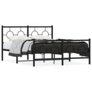 vidaXL fekete fém ágykeret fej- és lábtámlával 140 x 190 cm