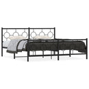 vidaXL fekete fém ágykeret fej- és lábtámlával 183 x 213 cm