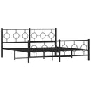 vidaXL fekete fém ágykeret fej- és lábtámlával 183 x 213 cm