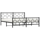 vidaXL fekete fém ágykeret fej- és lábtámlával 183 x 213 cm