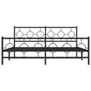 vidaXL fekete fém ágykeret fej- és lábtámlával 183 x 213 cm