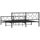 vidaXL fekete fém ágykeret fej- és lábtámlával 183 x 213 cm