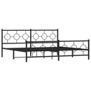 vidaXL fekete fém ágykeret fej- és lábtámlával 193 x 203 cm