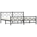 vidaXL fekete fém ágykeret fej- és lábtámlával 193 x 203 cm