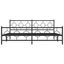 vidaXL fekete fém ágykeret fej- és lábtámlával 193 x 203 cm