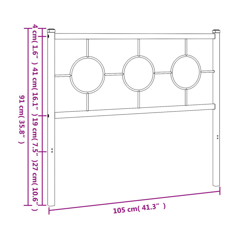 vidaXL fekete fém fejtámla 100 cm
