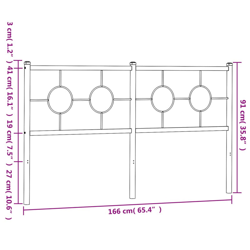 vidaXL fekete fém fejtámla 160 cm