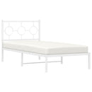 vidaXL fehér fém ágykeret fejtámlával 90x200 cm