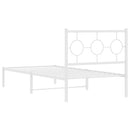 vidaXL fehér fém ágykeret fejtámlával 90x200 cm